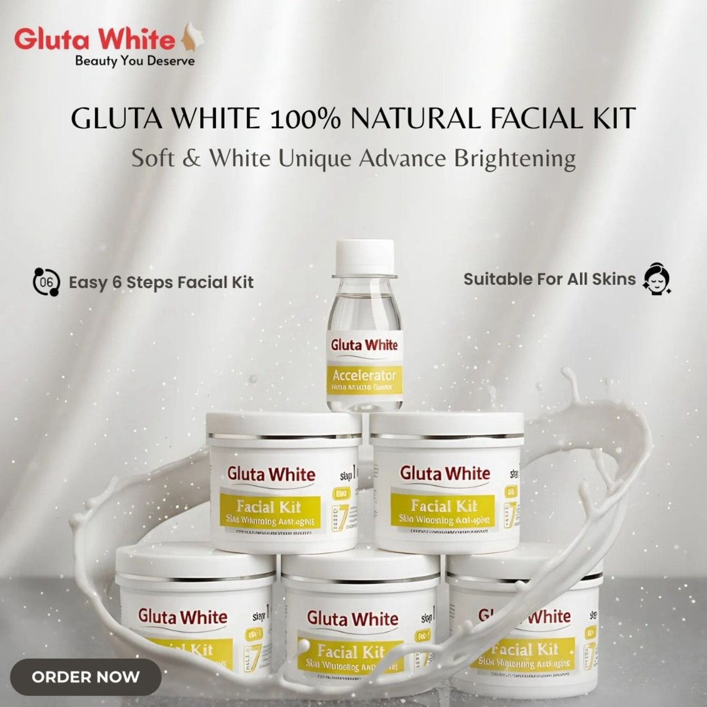 Gluta White Natural Facial Kit with Accelerato