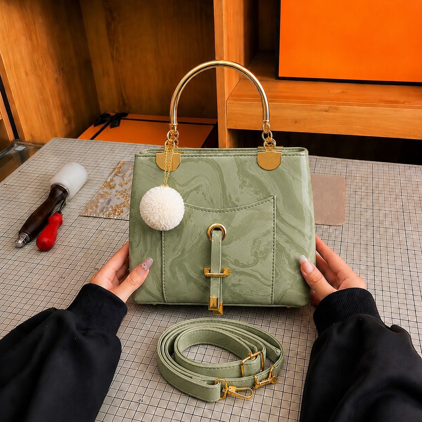 Premium Ladies Satchel Handbag - Compact & Stylish Everyday Purse