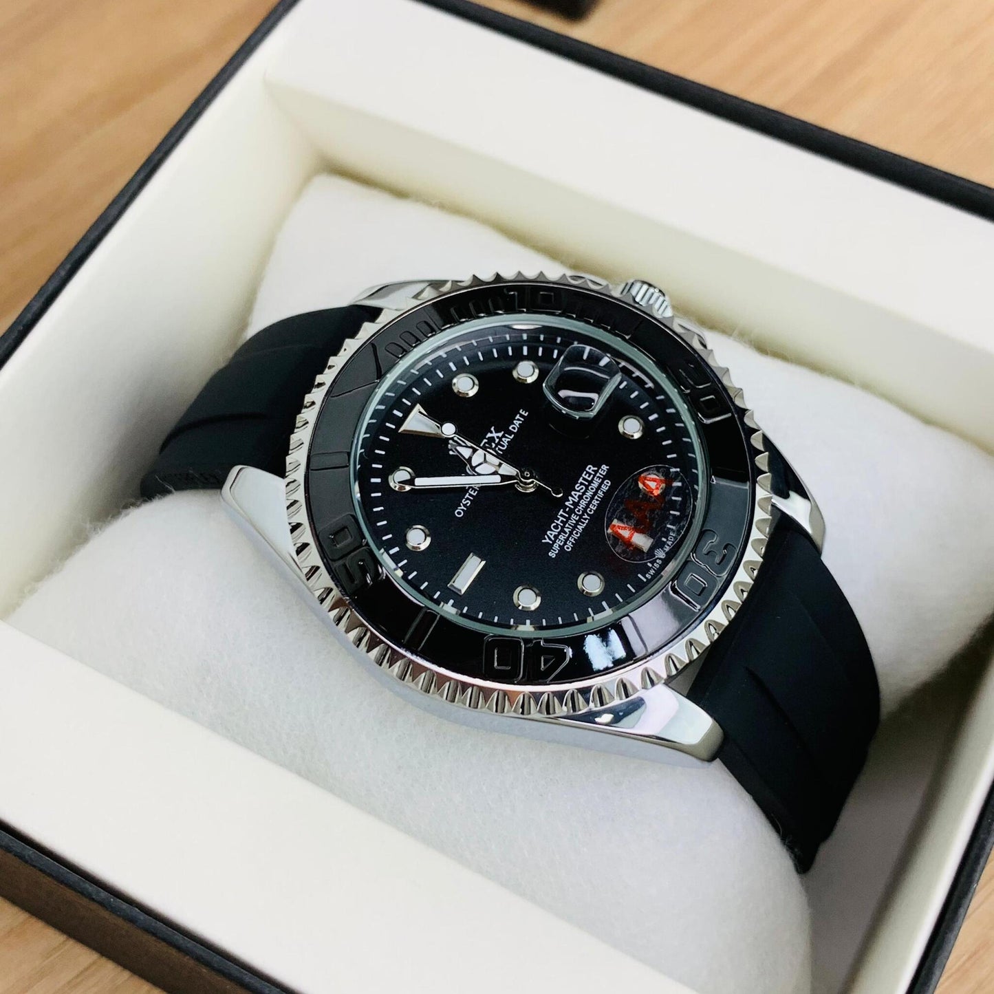 Yacht-Master Sports Watch with Matte Black Bezel & Oysterflex-Style Strap
