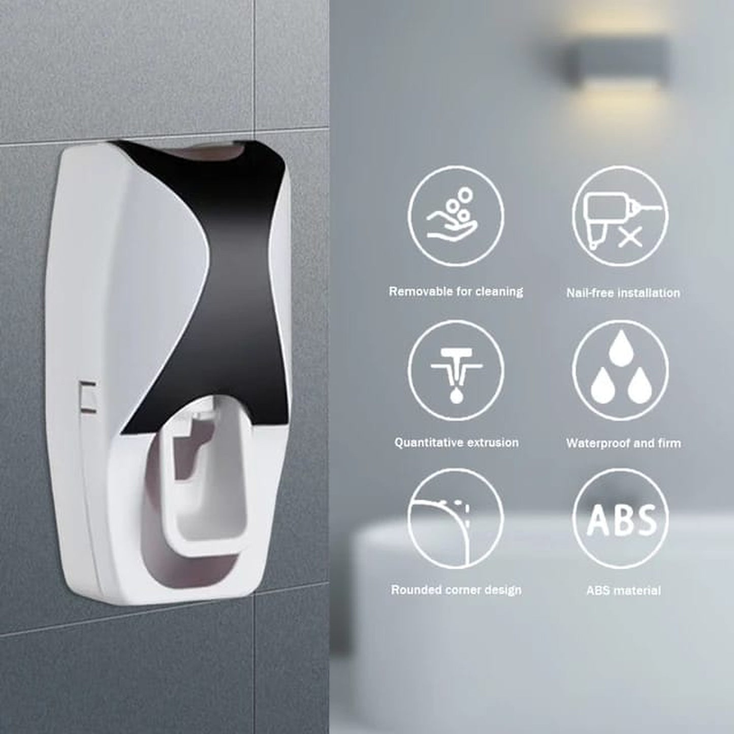Automatic Toothpaste Squeezer & 5-Slot Toothbrush Holder | Zeenora