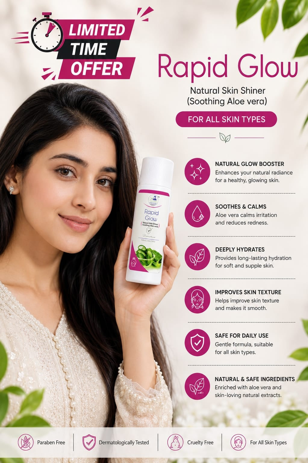 Dr. Derma Rapid Glow Aloe Vera Skin Shiner | All Skin Types – Zeenora