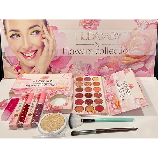 HudaBaby X Flowers Collection - Luxury Eyeshadow Palette & Matte Liquid Lipstick Set