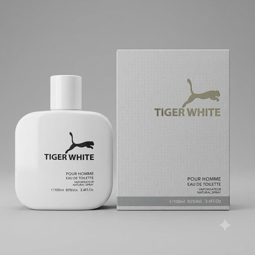 Tiger White Pour Homme Eau De Toilette – Premium Long-Lasting Perfume for Men (100ml)