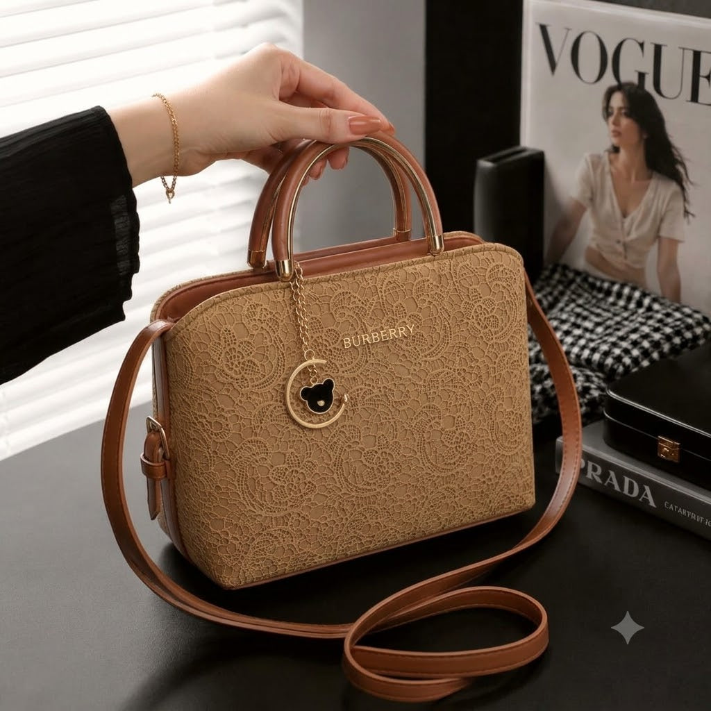 Luxury Floral Lace Handbag with Elegant Charm – Premium Bag for Women
