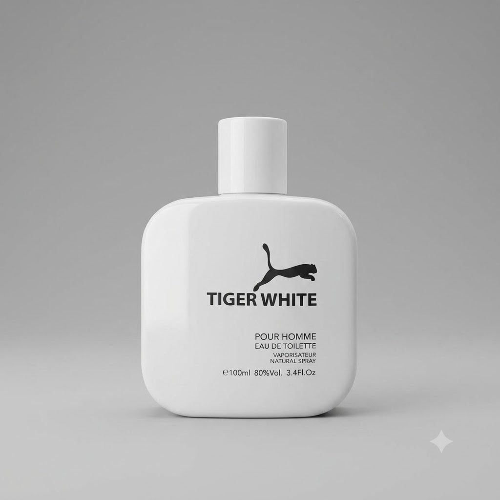 Tiger White Pour Homme Eau De Toilette – Premium Long-Lasting Perfume for Men (100ml)