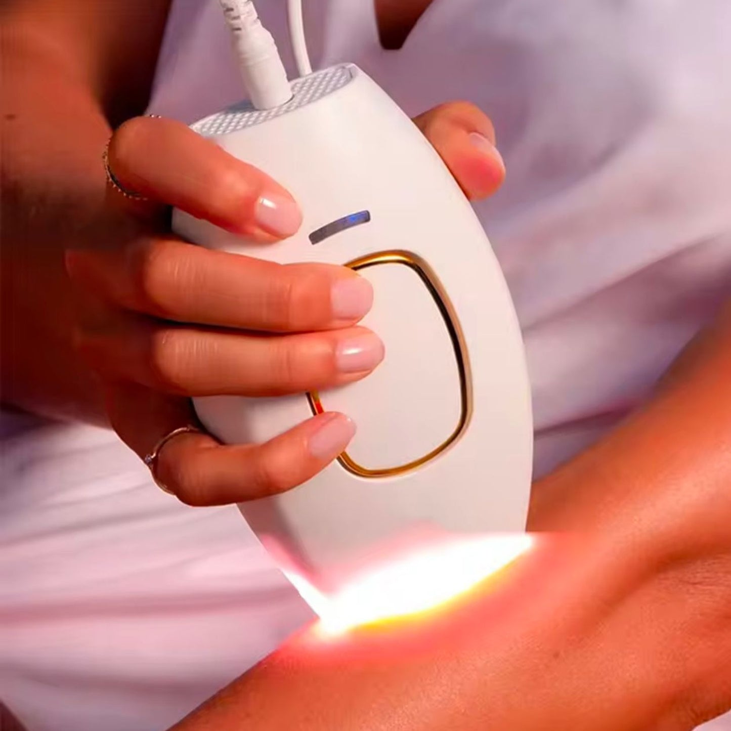 At-Home Laser IPL Hair Removal Device Professional Painless Hair Remover Kit (Rose Gold)