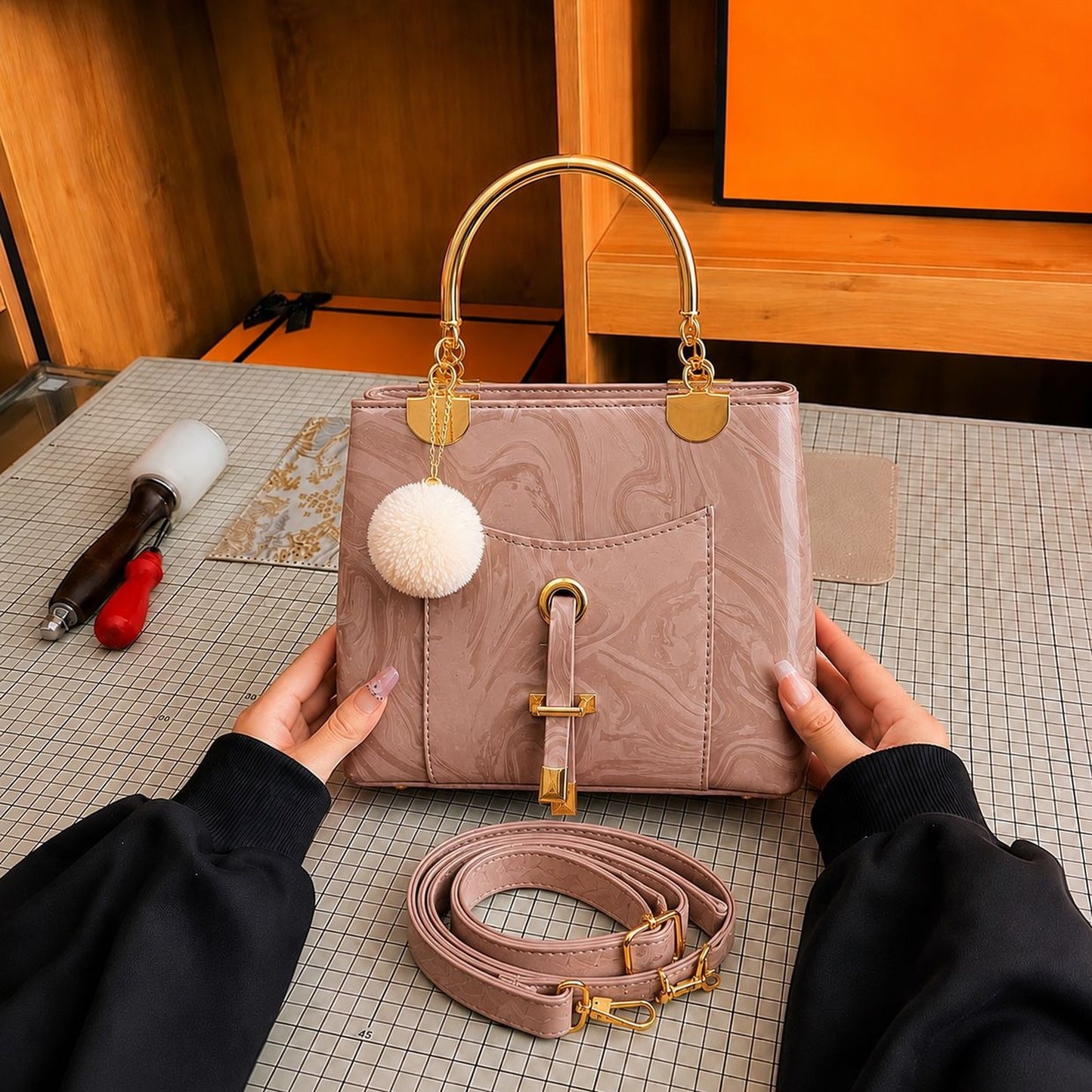 Premium Ladies Satchel Handbag - Compact & Stylish Everyday Purse