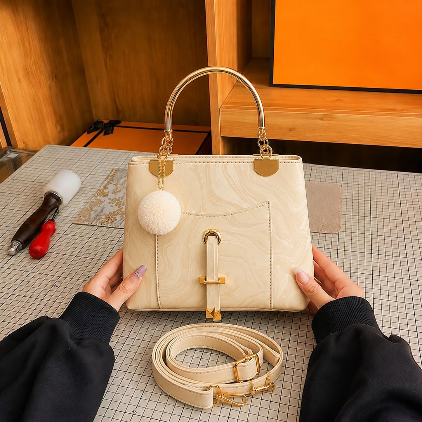 Premium Ladies Satchel Handbag - Compact & Stylish Everyday Purse