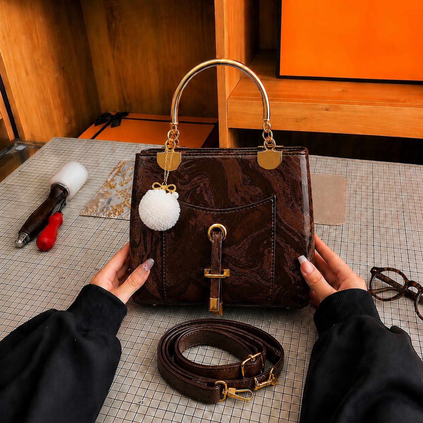 Premium Ladies Satchel Handbag - Compact & Stylish Everyday Purse