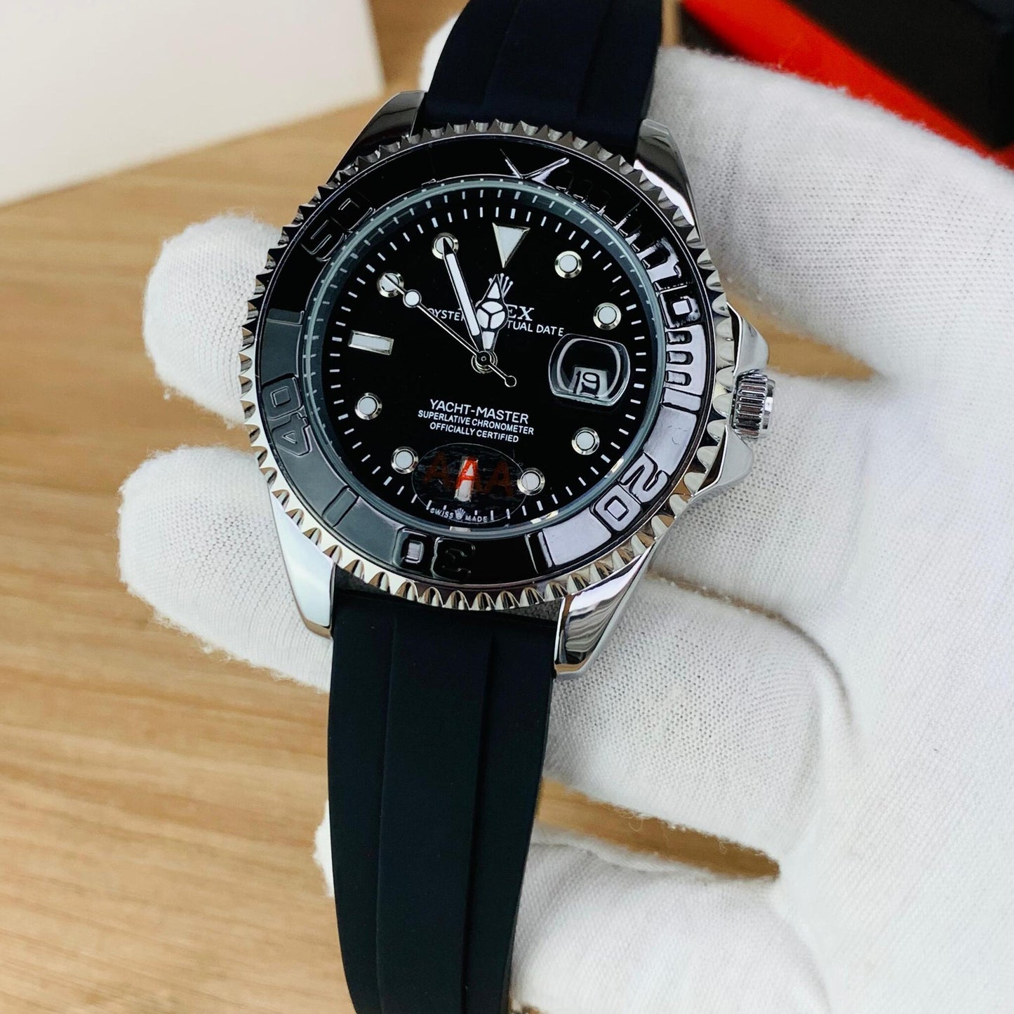 Yacht-Master Sports Watch with Matte Black Bezel & Oysterflex-Style Strap