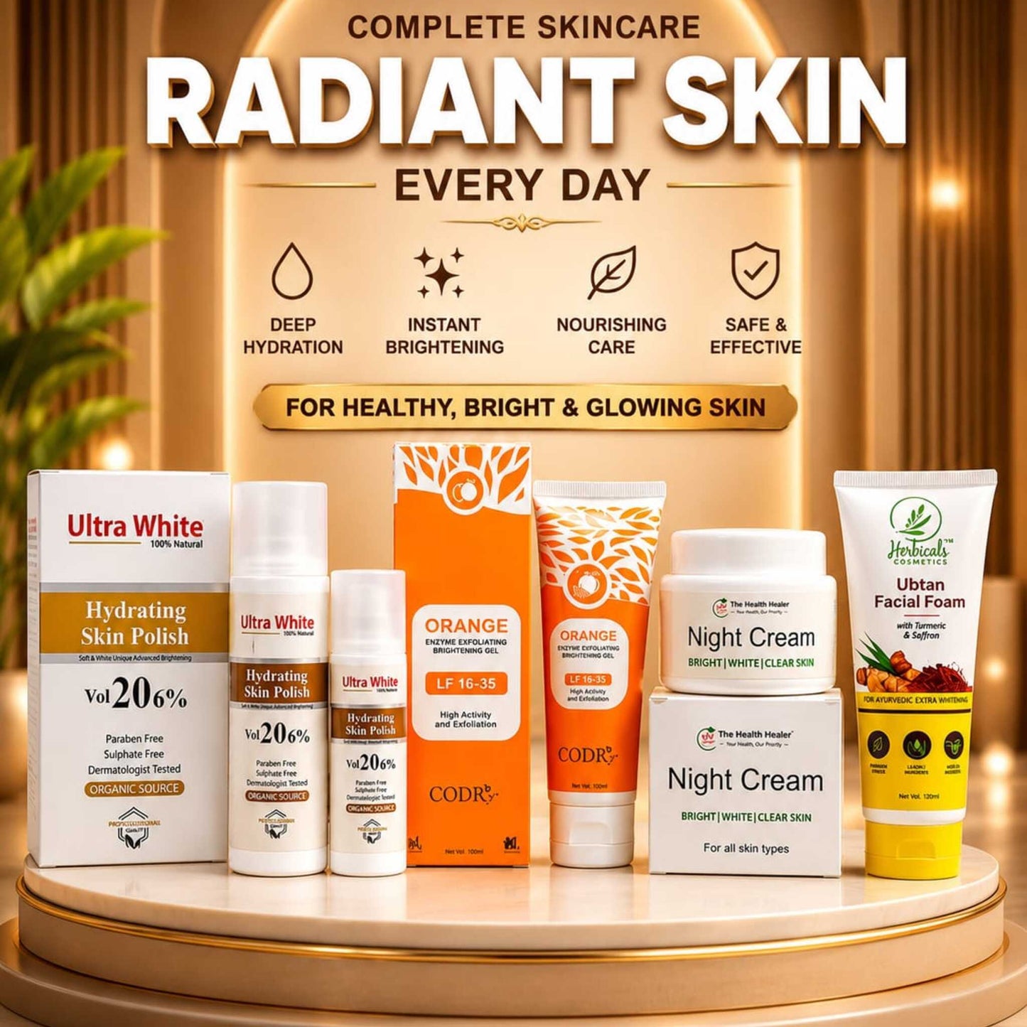 4-in-1 Complete Radiant Skin Bundle | Ultimate Brightening & Glowing Skincare Kit