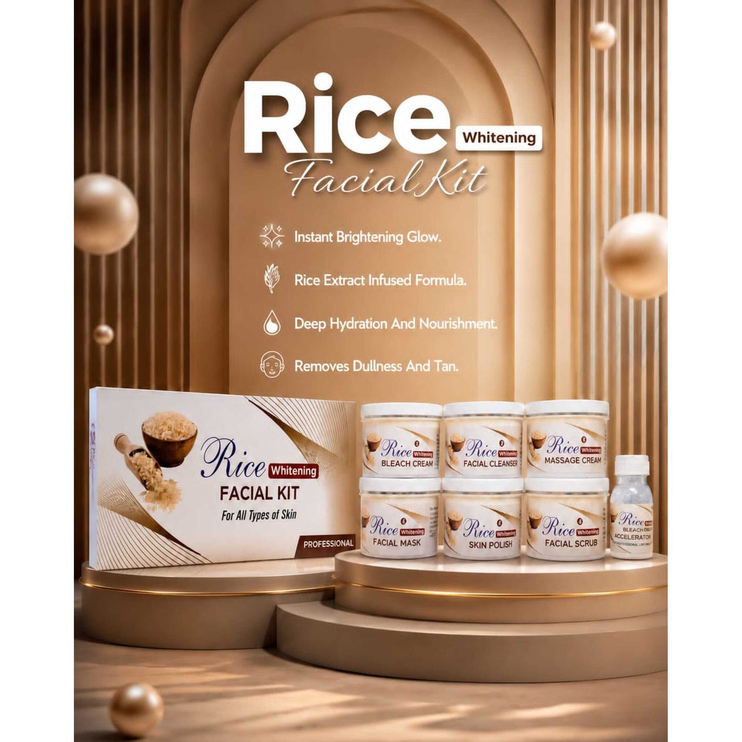Get an Instant Brightening Glow with Rice Whitening Facial Kit!