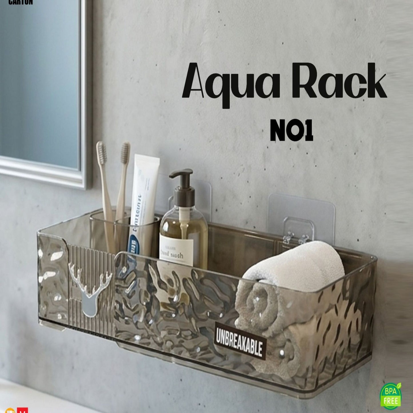 Premium Aqua Rack NO1 | Unbreakable Wall-Mounted Bathroom Organizer