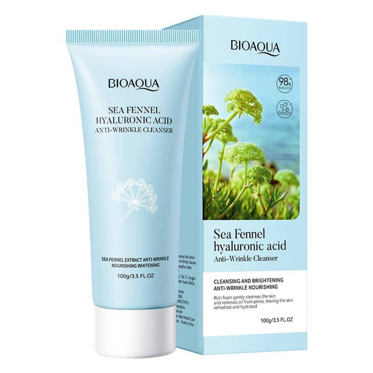 Bioaqua Sea Fennel Hyaluronic Acid Anti-Wrinkle Cleanser - 100g