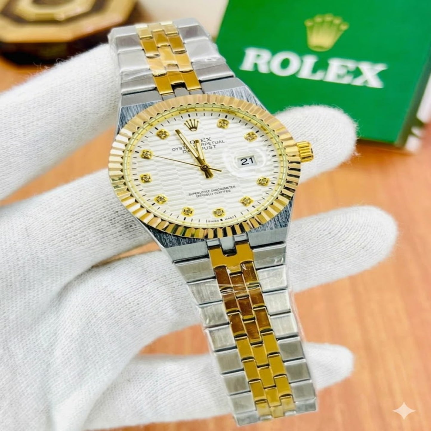 Premium Rolex Datejust Two-Tone Watch with Textured Dial