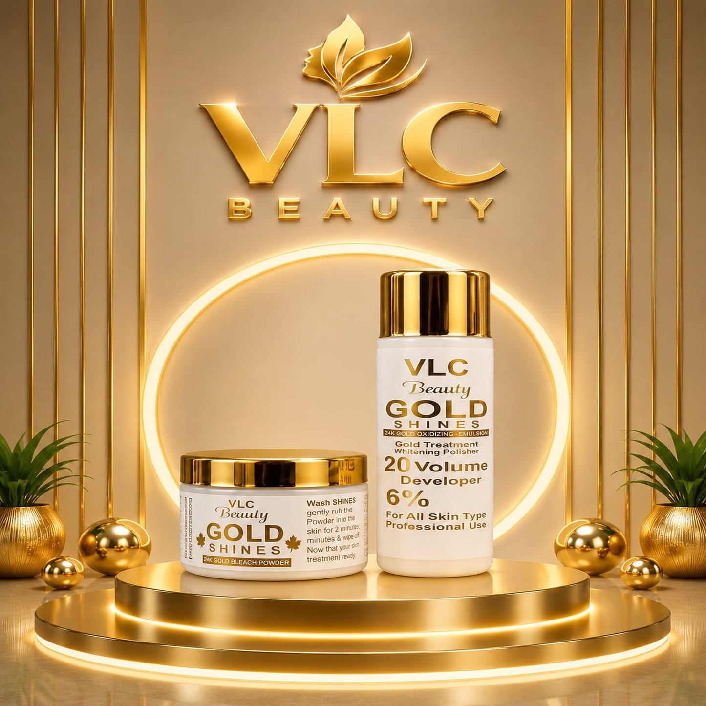 VLC Beauty 24K Gold Facial Bleach & Whitening Polisher Duo | Zeenora