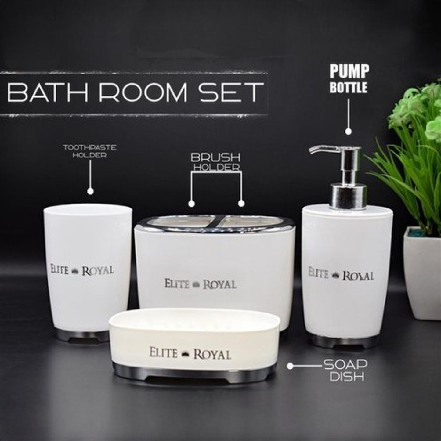 Elite Royal 4-Piece Luxury Bathroom Accessories Set | Zeenora