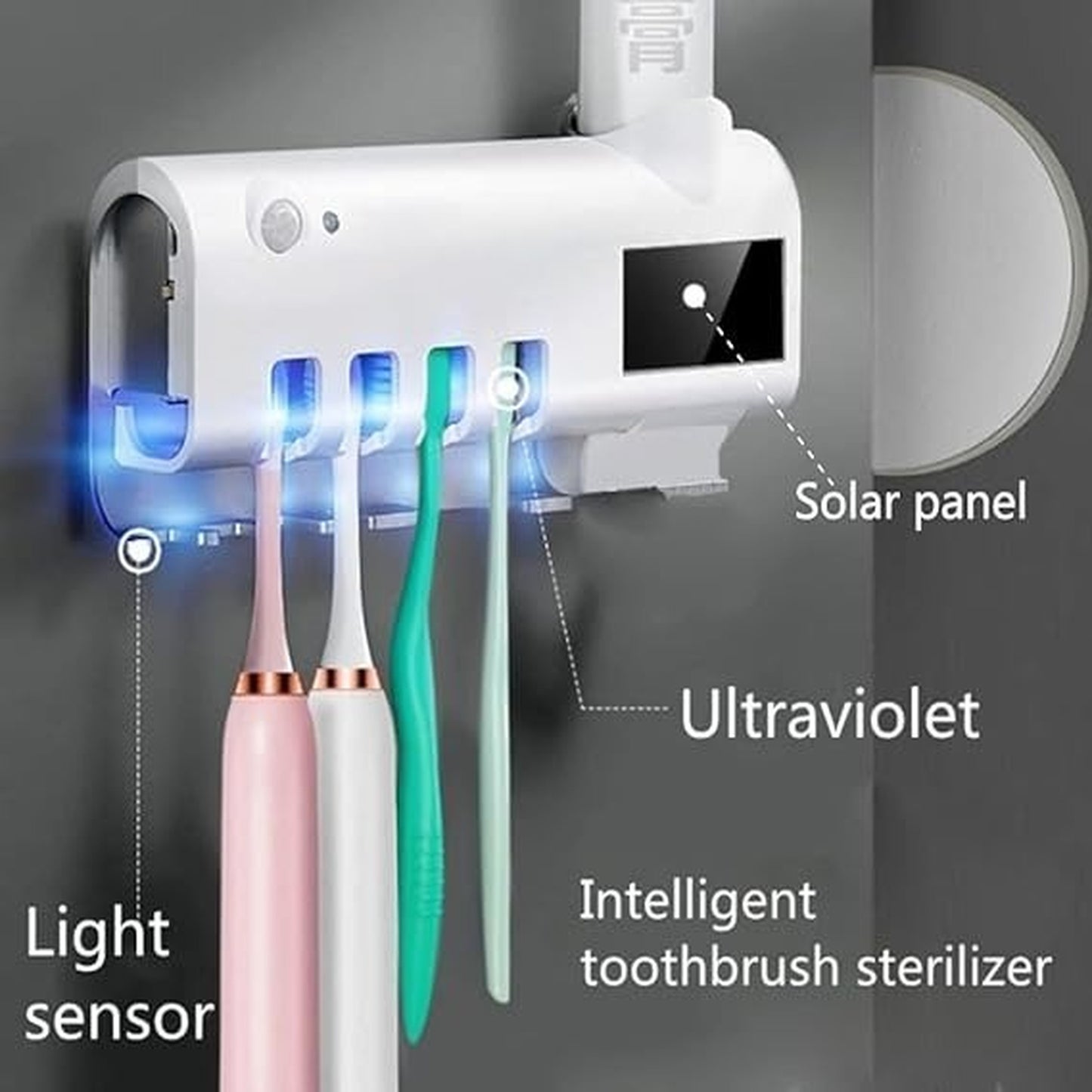 UV Light Toothbrush Disinfectant Holder & Organizer | Zeenora