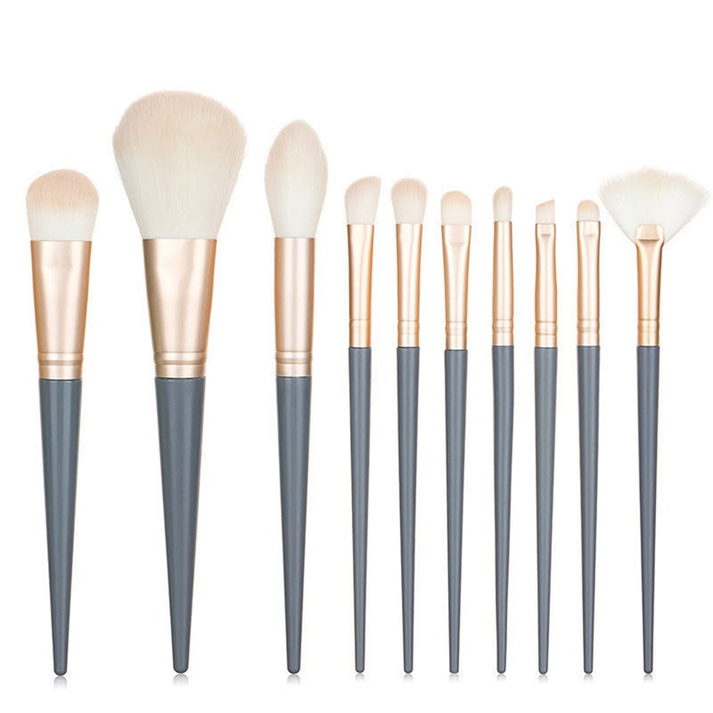 Premium 10-Piece Professional Makeup Brush Set with Luxury Leather Pouch