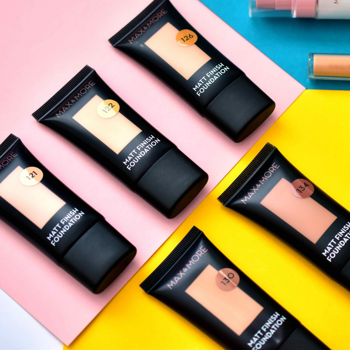 Max & More Matt Finish Liquid Foundation – Flawless Full Coverage & Long-Lasting Base (Multi-Shade Collection)