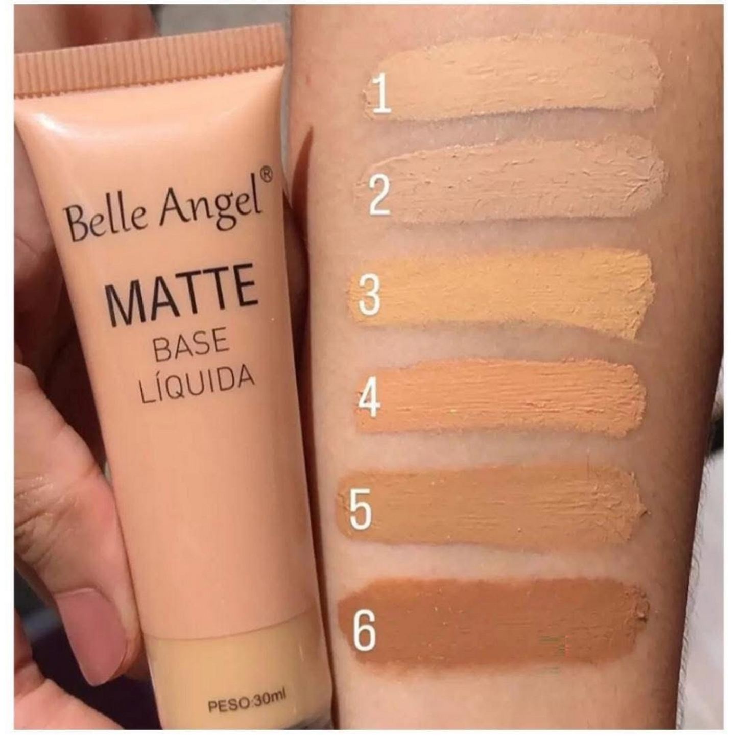 Belle Angel Matte Liquid Foundation | Shade Range 1-6 (30ml)