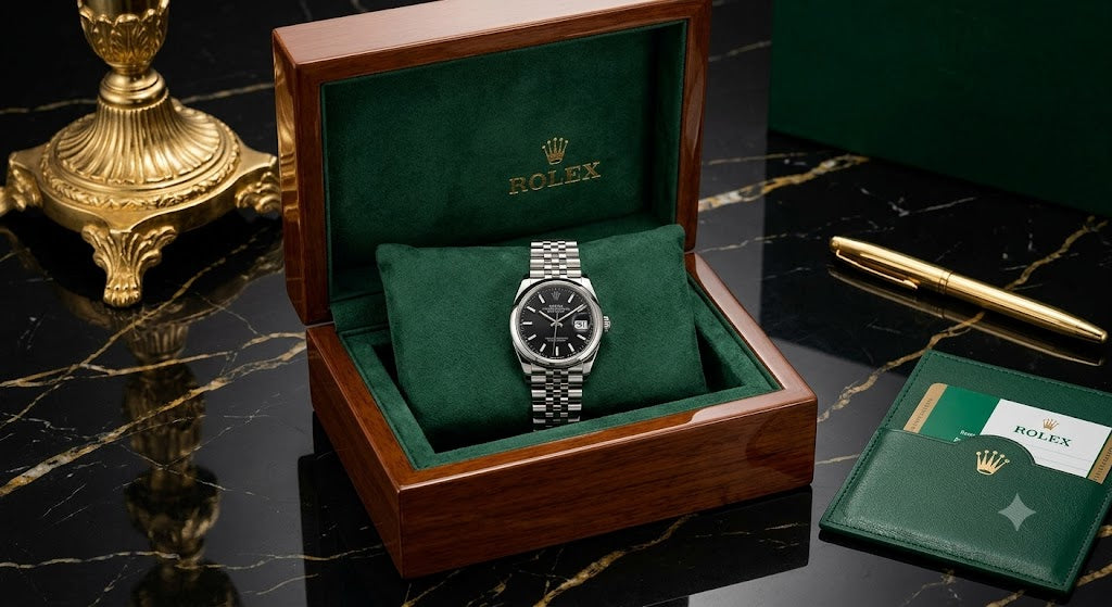 Luxury Rolex Black Dial Watch for Men – Complete Premium Packaging Deal