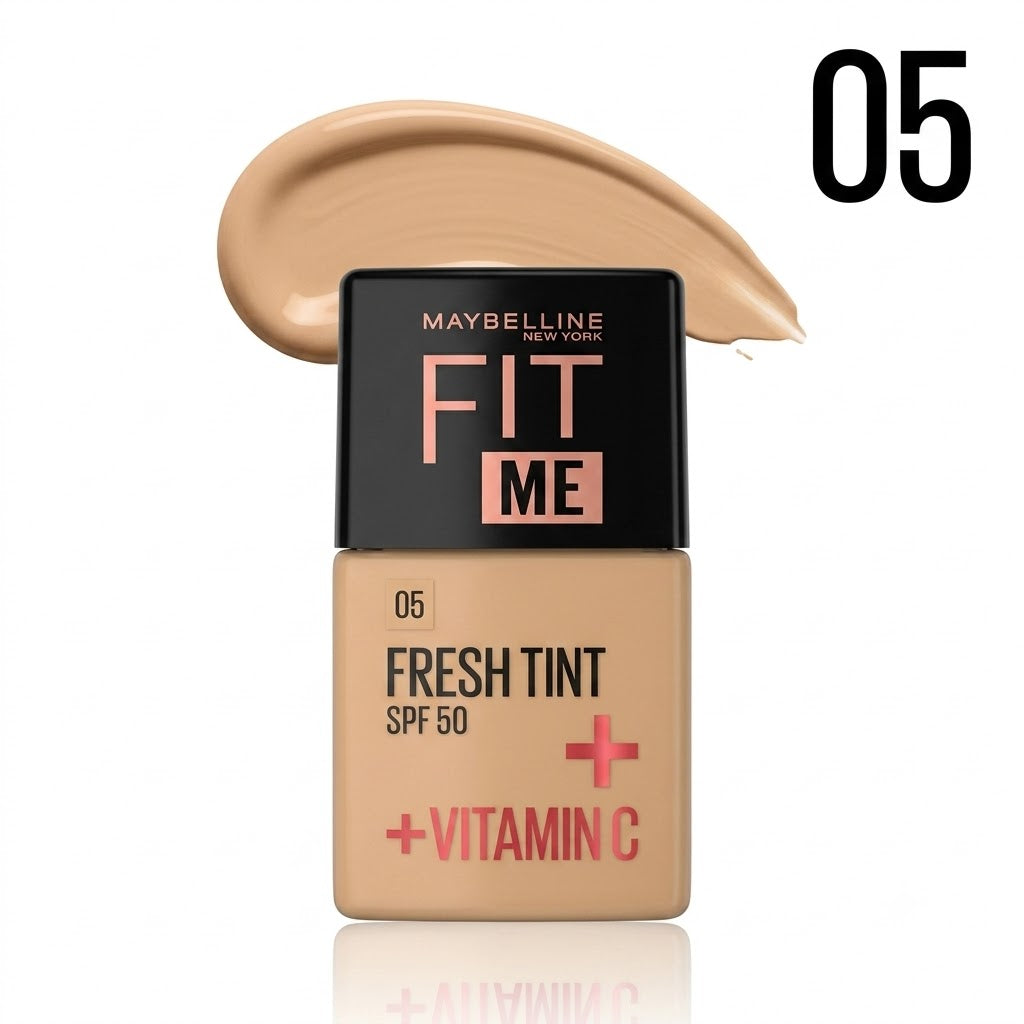 Maybelline Fit Me Fresh Liquid Foundation With Vitamin C & SPF 50 - Shade 2.5, 03, 05  (30ml)